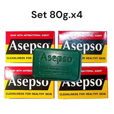 original Cleanliness Soap bar Asepso healthy skin hygienic body set 80g.x4