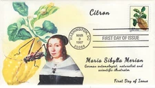 AO-3126, 1997, Maria Merian Prints, First Day Cover, Add-on Cachet, Standard Pos