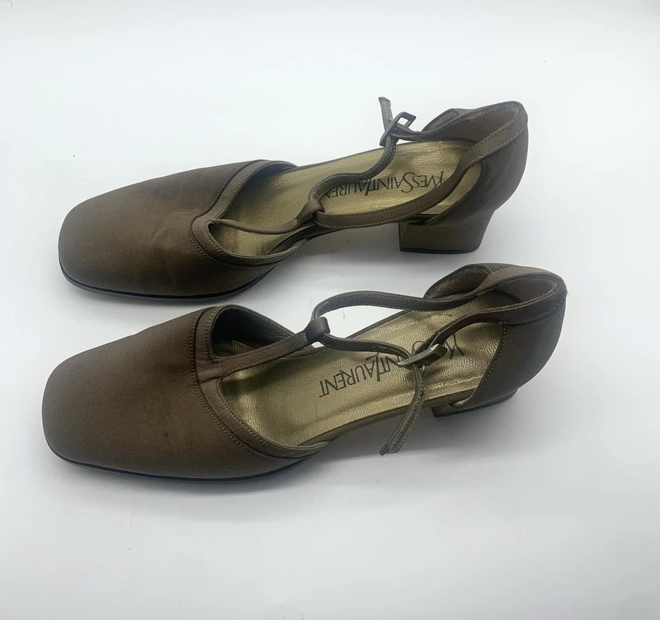Tacones vintage Yves Saint Laurent YSL beige topo hechos en Italia, talla 6 Foto 4 de 4
