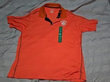 NWT-Champion Men's Quick Drying Soft Short Sleeve Team Logo Polo XL-ORANGE
