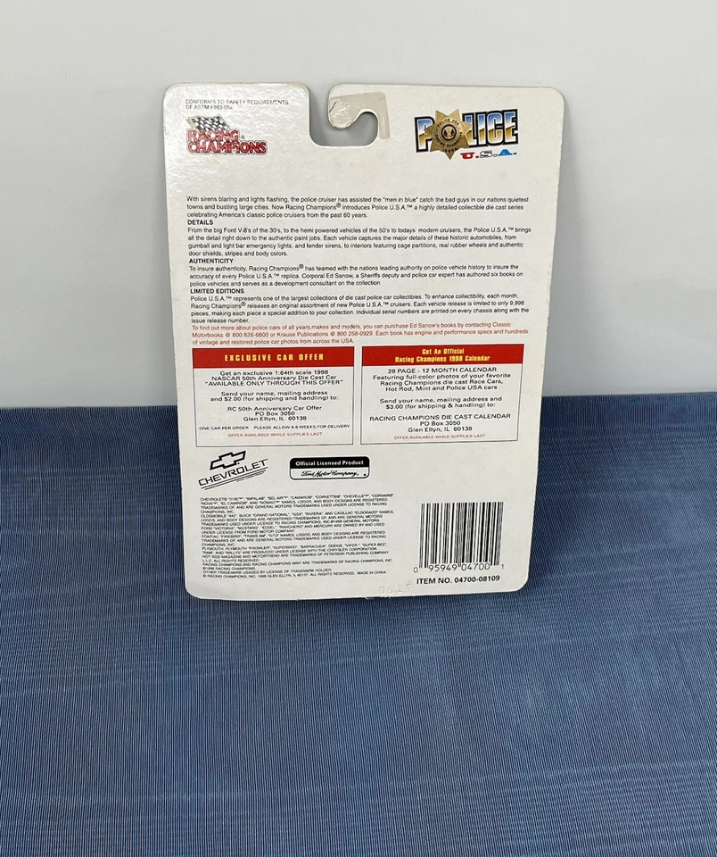 RACING CHAMPIONS POLÍCIA EUA 1950 FORD COUPE POLÍCIA ESTADUAL #28 - Imagem 2 de 4