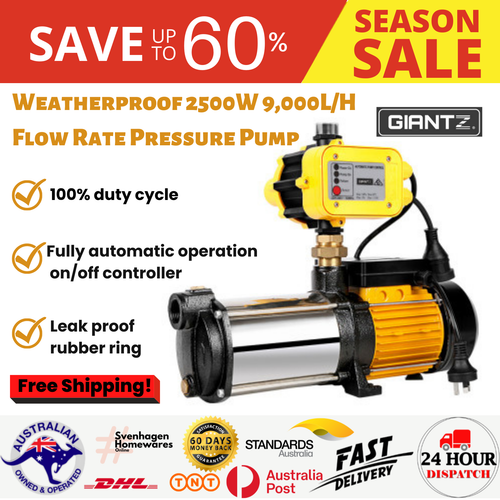 2500W Multi Stage High Pressure Rain Water Tank Pump Electric Garden