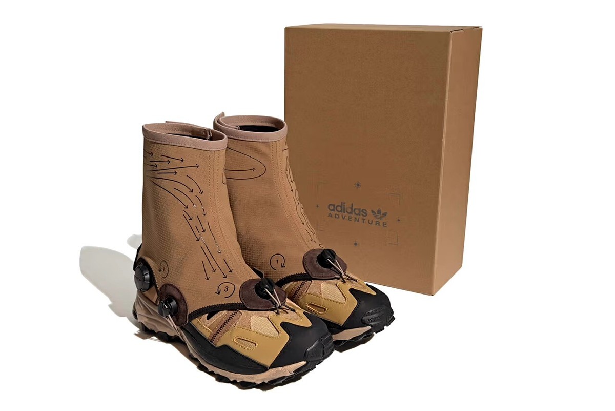 Size 11- Adidas Men's HYPERTURF Gaiter Shoes, Golden Beige/Chalky