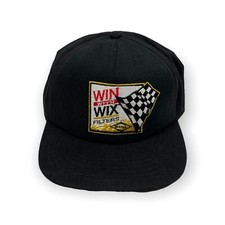 Vintage Win With Wix Filters NASCAR Checker Flag Cap USA Snap Mesh Trucker Hat