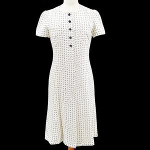 Chanel 97c 38 Cc Logos Short Sleeve One Piece Dress Skirt Black White Y Ebay