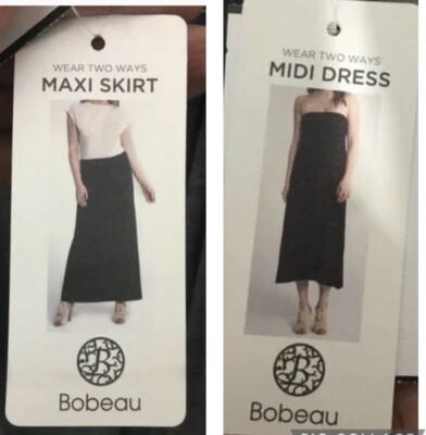 Anthropologie Bobeau Wear Two Ways Maxi SKirt/Midi Tube Dress Gray