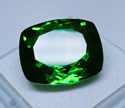 Flawless 17.40 Ct Tourmaline Excellent Green Color Cushion Shape Loose Gemstone