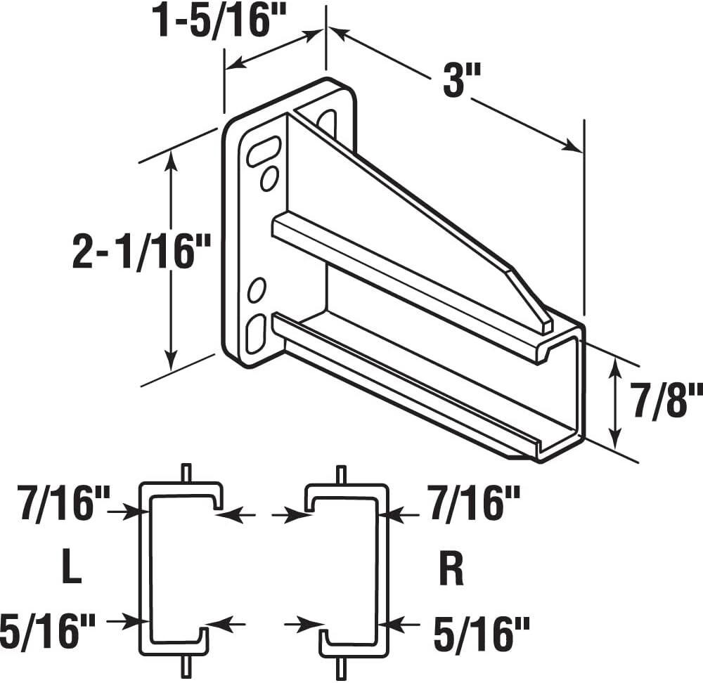 Drawer White Nylon Plastic Track Back Plate Support Alignment Brackets 1-Pair