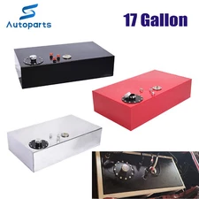 17 GALLON ALUMINUM FUEL CELL RACING DRIFTING GAS OIL TANK W/ CAP & LEVEL SENDER