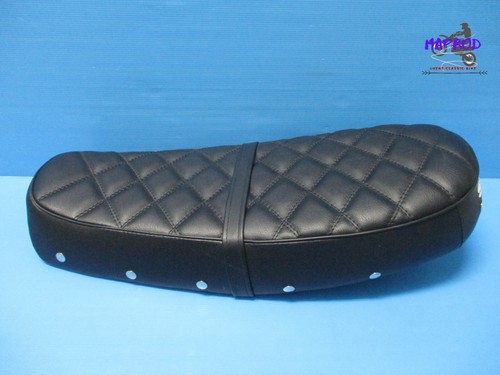 Fit Suzuki T250 T350 Black Seat Complete Diamond Cut + Button (ma1906) - 第 4/6 張圖片