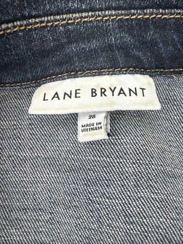 Lane Bryant Cropped Denim Trucker Jacke Damen Übergröße 26 Distressed Taschen - Bild 3 von 5