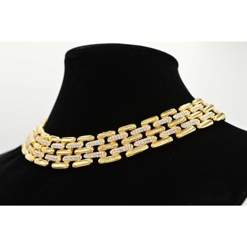Givenchy Vintage Crystal Collar Necklace Chunky Heavy Gold Runway 80s 1980s Bin3 - Picture 8 of 12