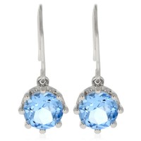 Xen OhrhäNger Mit Blue Ht-Quarz Ca. 3,78 Ct. Rhodiniert