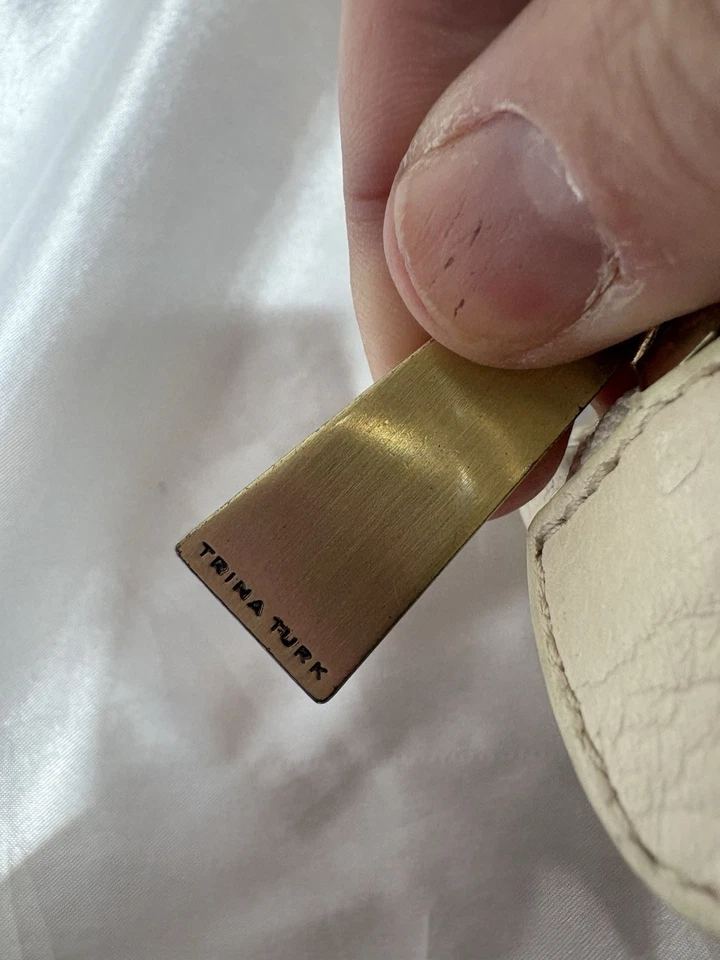 Trina Turk Chain handle Colorblock Handbag Leather Purse Brass Hardware - Image 2 of 4