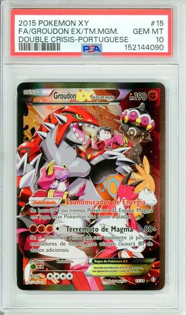 Pokemon Graded: Portuguese Groudon EX 15/34 Double Crisis (2015) Full Art PSA 10