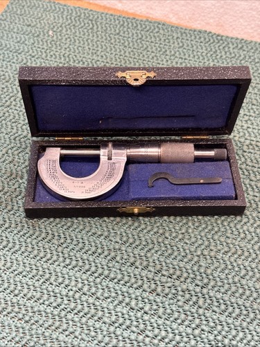 Strumento macchinista vintage tedesco 0-1" micrometro calibrato ottima forma - Foto 15 di 15