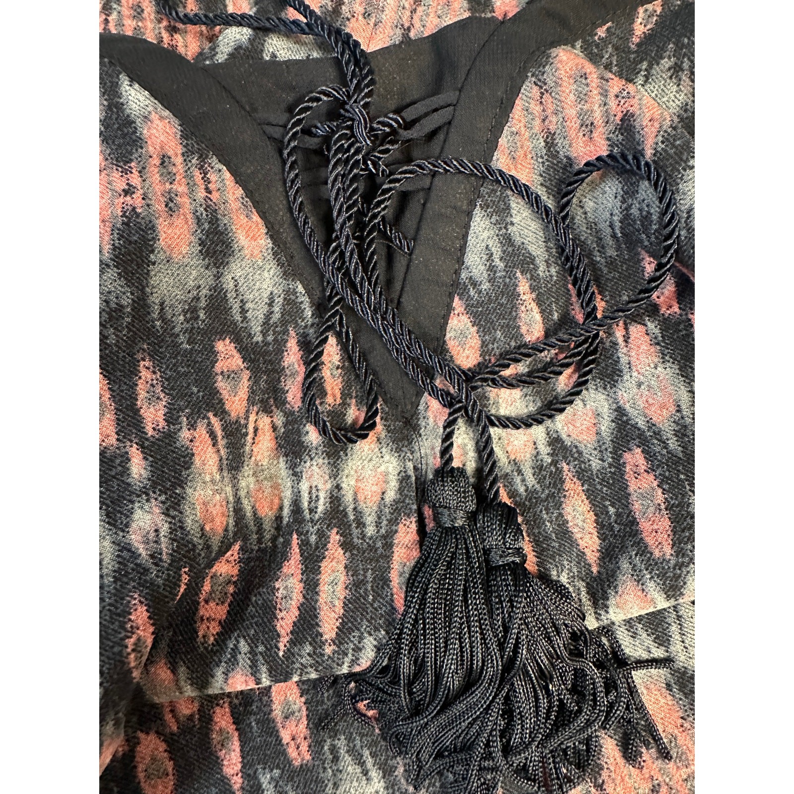 Dex L Women Spaghetti Strap Mini Dress Swing Boho Festival Lined Tie Front