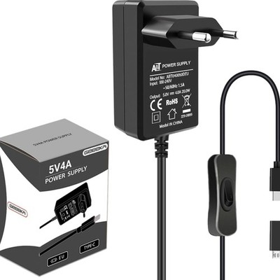 Raspberry Pi 4 USB-C Netzteil 5V 4A mit ON/OFF Schalter,