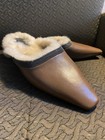 Brunello Cucinelli Leather Sheepskin Mules Monili 39 8.5 Excellent Condition — photo 4