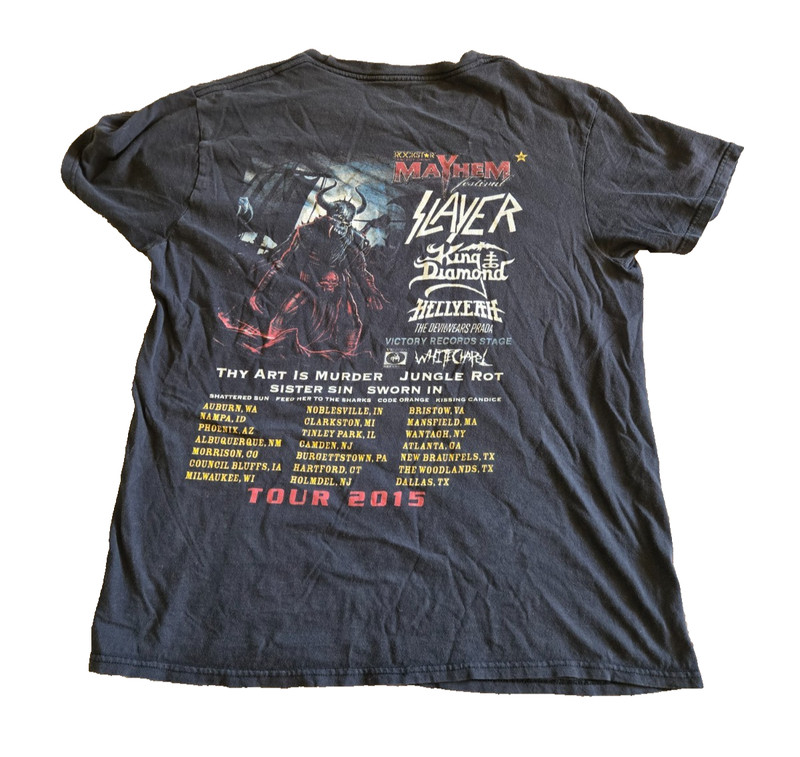 Mayhem Festival s/m shirt 2015, Slayer, White Chapel, King Diamond & More!