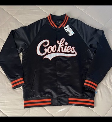 Cookies Bases Loaded Varsity Jacket - Men's LARGE - Black/Orange Size - NEW