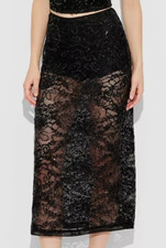 NEW Wild Fable Women's Mid-Rise Sequin Lace Midi Skirt Black Size Medium