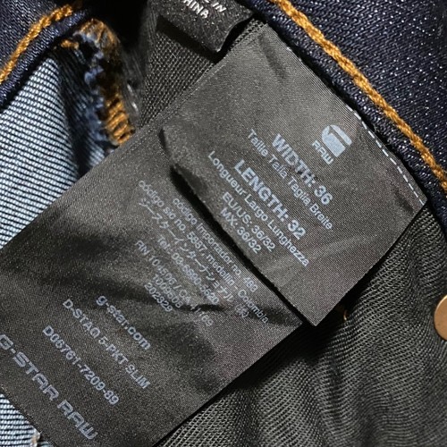 G-Star RAW D-Staq 5 pocket Slim Fit Jeans Dark Wash Style Mens button fly 36x32 - 第 7/8 張圖片
