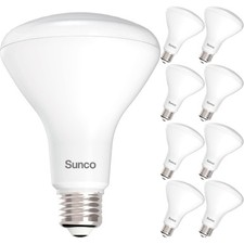 Sunco 8 Pack BR30 Light Bulbs LED, Recessed Can Light Bulbs, Indoor Flood Bul...