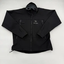 Arc'teryx Jacket Mens Large Black Polartec Softshell Full Zip Outdoor Hiking