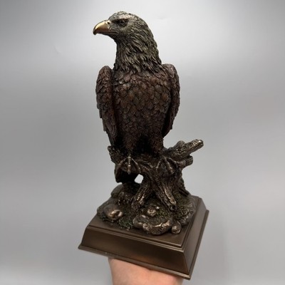 Bronze Finish Eagle Statue Figurine 25cm   Home Office Decor Gift Boxed