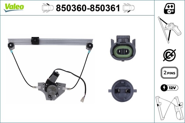 Fensterheber Vorne Links Valeo 850360 FÜR Renault Fenstermechanismus-image