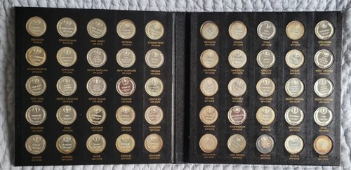 FRANKLIN MINT STATES OF THE UNION 50 State Sterling Proof Full Set 22.5 TROY OZ