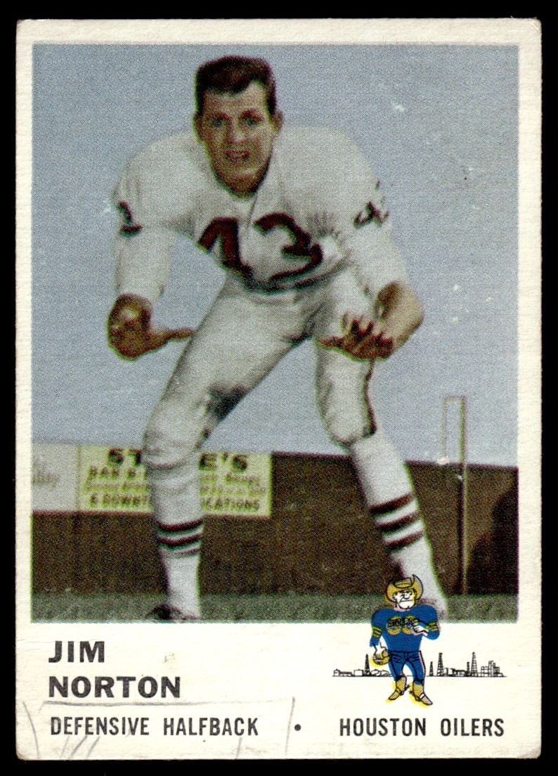 1961 Fleer Jim Norton Houston Oilers #174