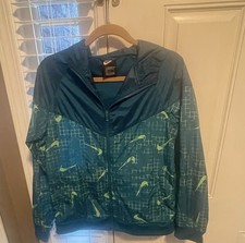 Nike Loose Windbreaker, retro pattern Jacket Youth XL with hood