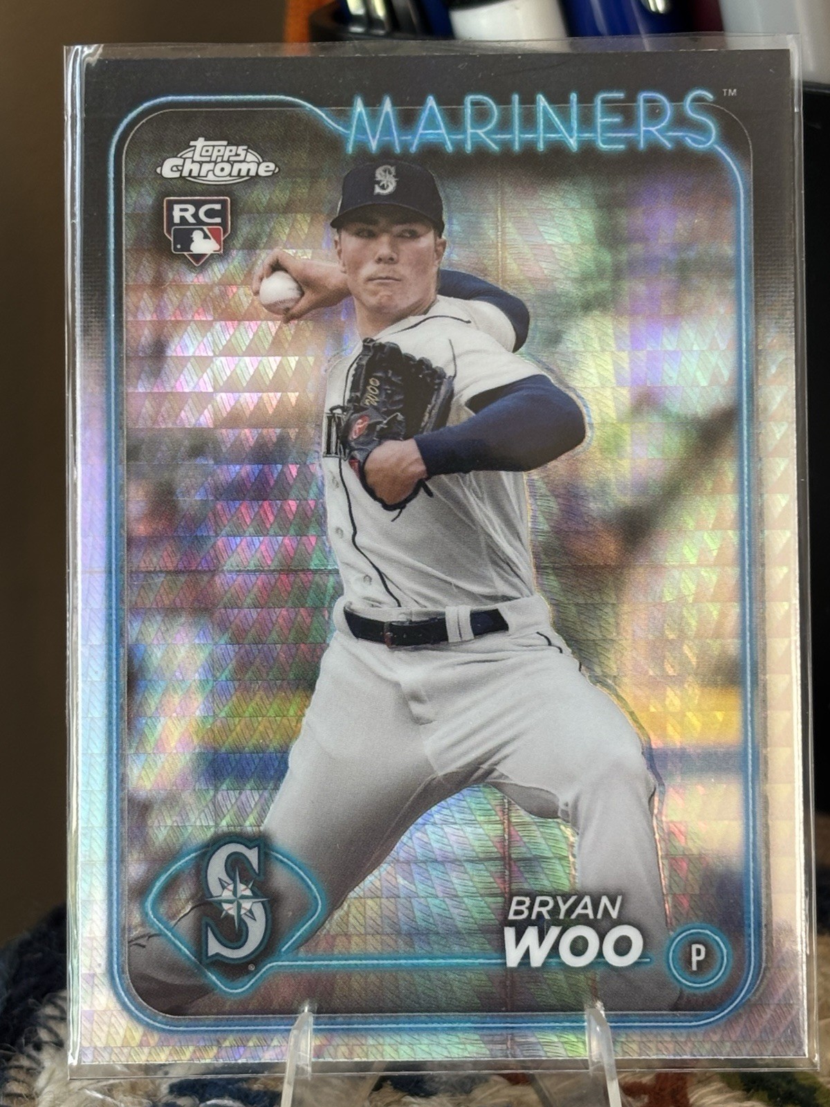 2024 Topps Chrome Bryan Woo Seattle Mariners Prizm Refractor #172