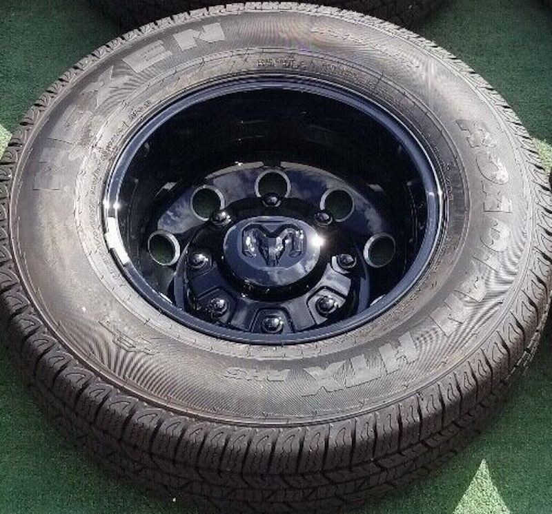 Black Factory Ram 3500 CENTER CAP OEM Wheel Dually Rear 6UV29DX8AB