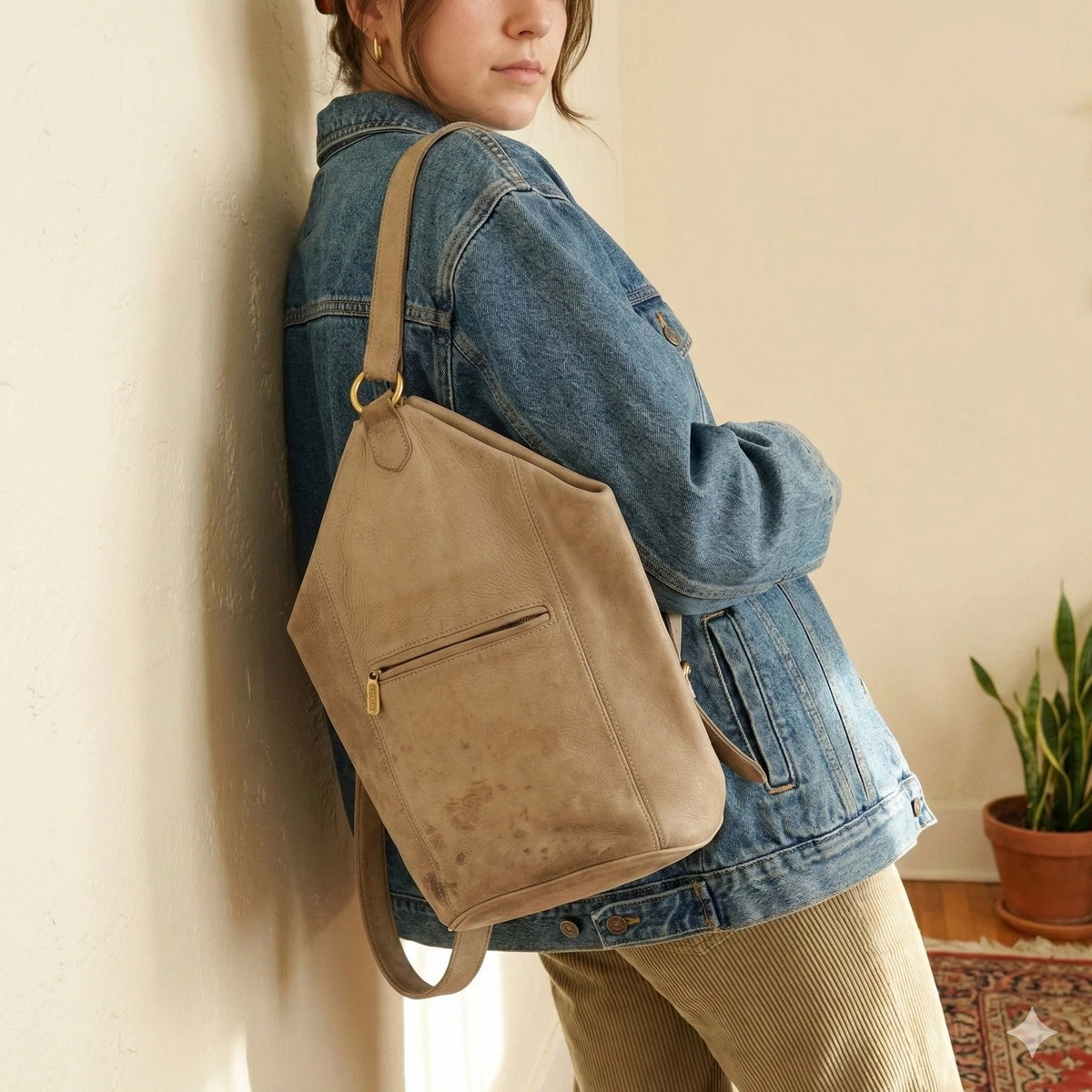 Coach Suede/Leather/Shearling West Backpack EUC Coach West Backpack with Shearling Motif | Mercari main image 3
