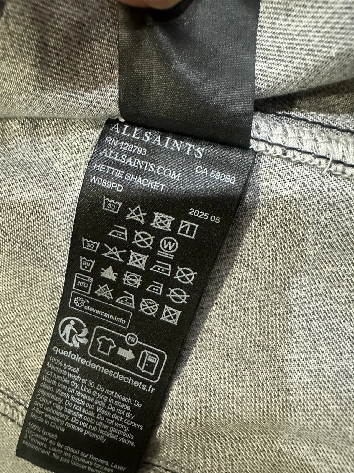ALLSAINTS Hettie Shacket Men’s M Black Denim Lyocell Button Front Pockets image 7
