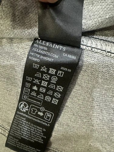 ALLSAINTS Hettie Shacket Men’s M Black Denim Lyocell Button Front Pockets image 7