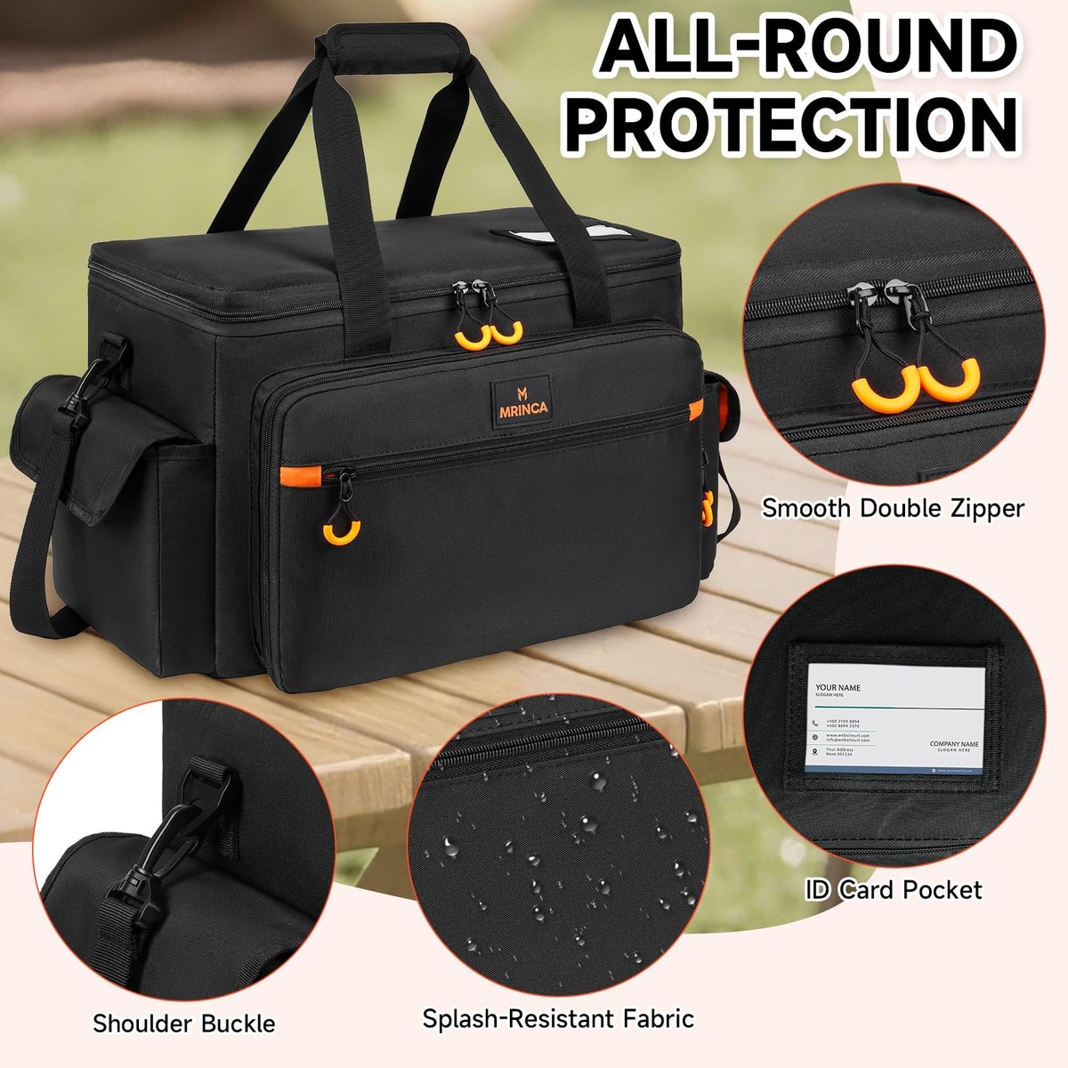 DJ Cable Bag with 5 Reinforced Dividers & 4 Fixed Mic Pockets