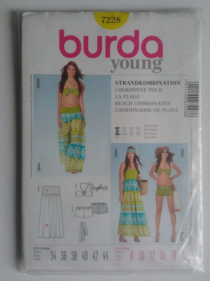 Burda young Schnittmuster Strandkombination - Gr. 34-44 - Bild 1 von 1