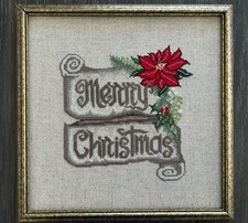 Vtg Needlepoint Merry Christmas 12x12