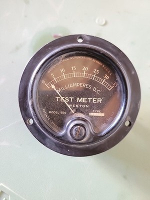 Weston Electrical Ammeter Model 506 MR 25 B 118 SPEC Amperes DC Meter Amp Gauge