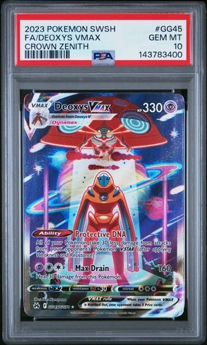 2023 POKEMON SWORD & SHIELD CROWN ZENITH #GG45 FULL ART/DEOXYS VMAX PSA 10
