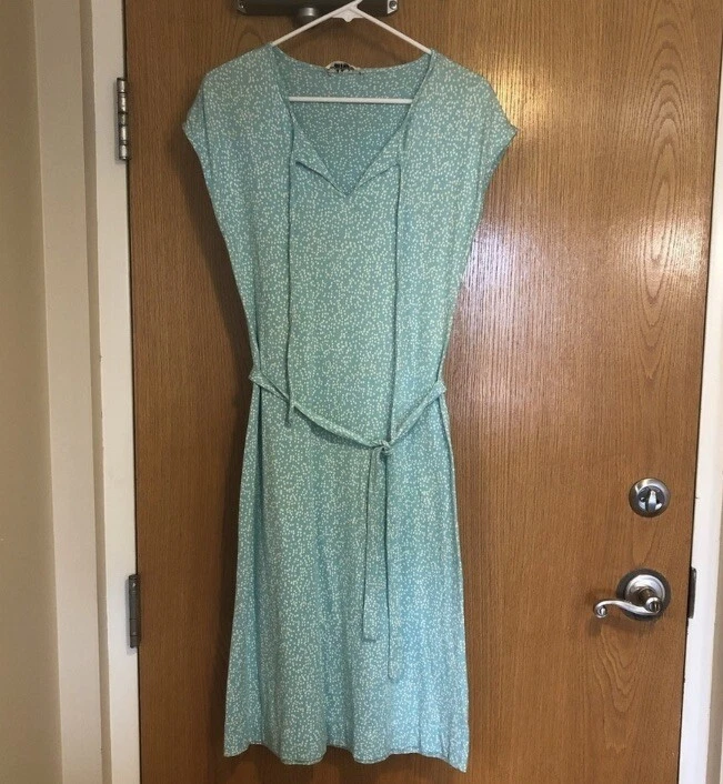 Vintage 1970s Diane Von Furstenberg Stretch Belted Shift Dress Keyhole Neck Sz S - Image 2 of 4