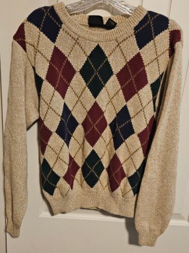 Vintage Liz Sport Sweater Men's Size Small Argyle