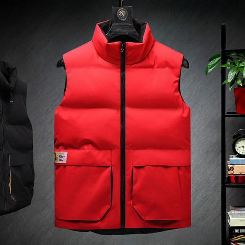Men Winter Padded Puffer Quilted Waistcoat Vest Retro Warm Tank Tops Gilet Soft - Picture 10 of 11