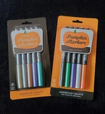 AMERICAN CRAFTS 2 pk Pumpkin Paint Markers, Regular  Metallic, Halloween Craft 