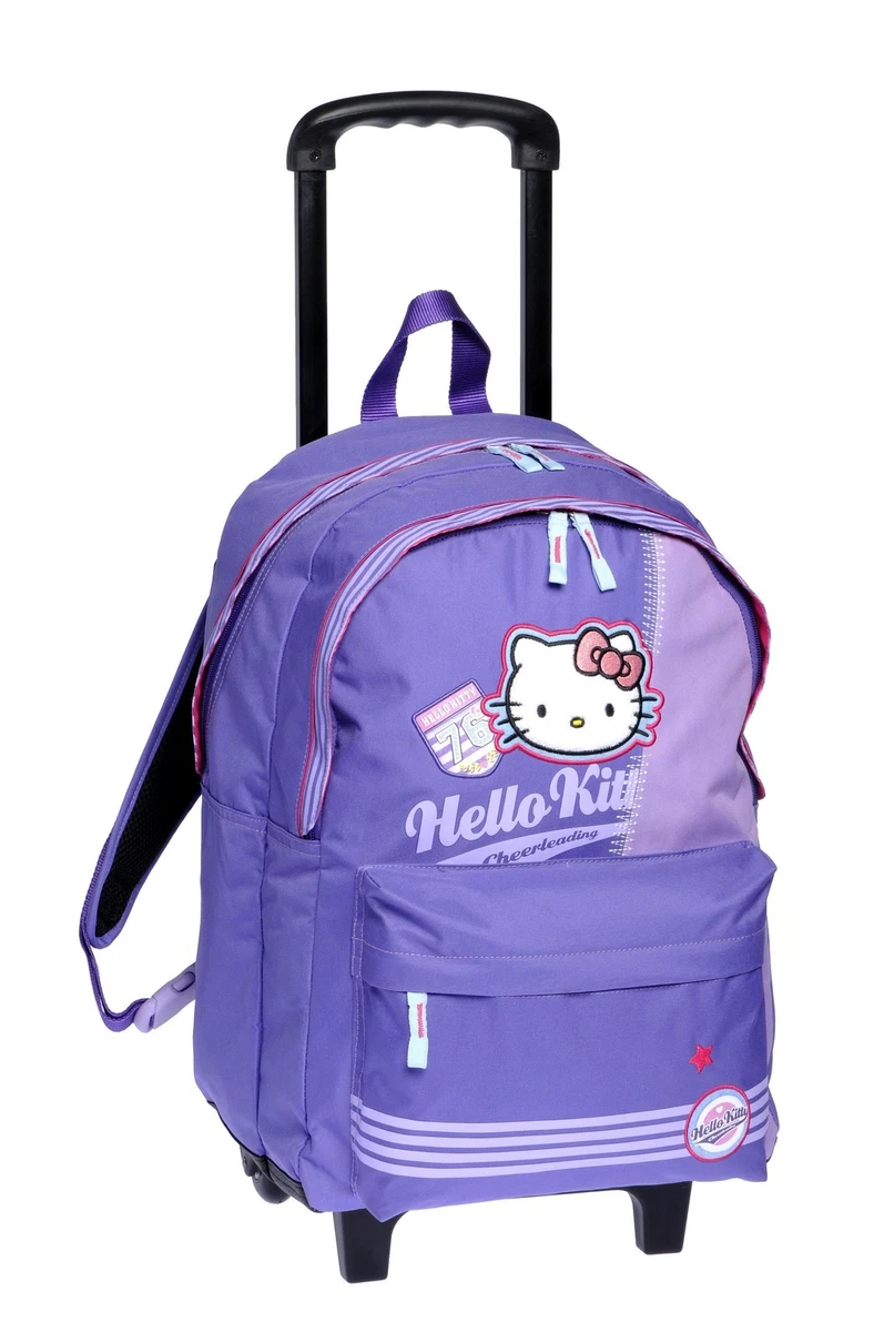 CARTABLE A ROULETTES TROLLEY HELLO KITTY Mauve 47 cm