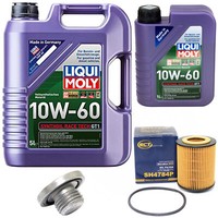 MotoröL Set 10W-60 Liqui Moly 6 Liter + ÖLfilter + Schraube FüR Opel Omega B 2.5